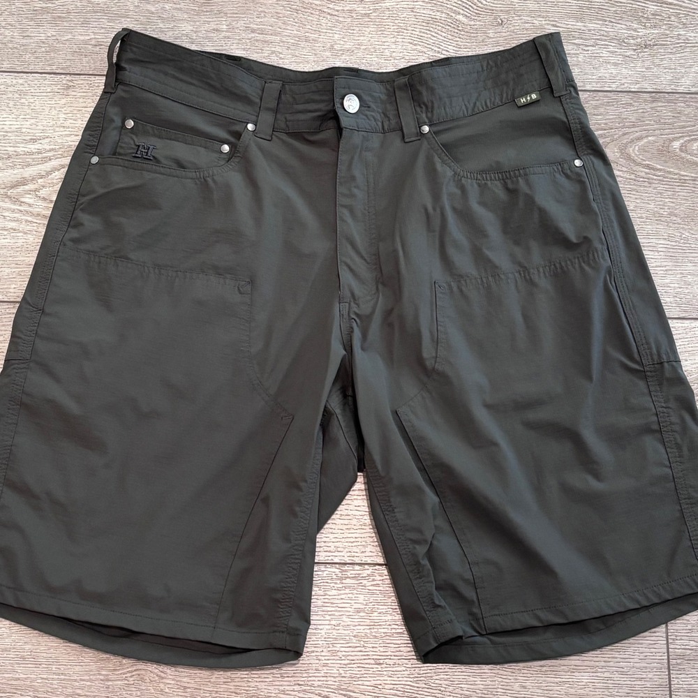 Howler Bros Watermans Work Shorts Mens 35 Charcoal Grey Ripstop Stretch Hiking